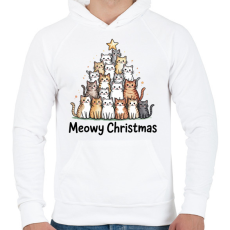 PRINTFASHION Karácsonyi minta - Férfi kapucnis pulóver - Fehér