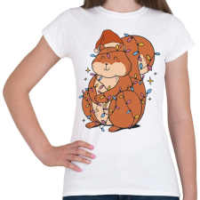 PRINTFASHION Karácsonyi mókus - Női póló - Fehér női póló