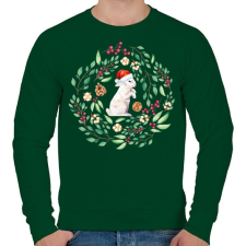 PRINTFASHION Karácsonyi nyuszi - Férfi pulóver - Sötétzöld férfi pulóver, kardigán