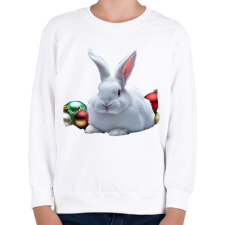 PRINTFASHION karácsonyi nyuszi - Gyerek pulóver - Fehér gyerek pulóver, kardigán