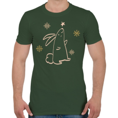 PRINTFASHION Karácsonyi nyuszi rajz - Férfi póló - Katonazöld