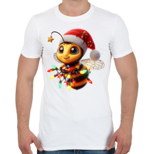 PRINTFASHION Karácsonyi party méhecske - Férfi póló - Fehér férfi póló
