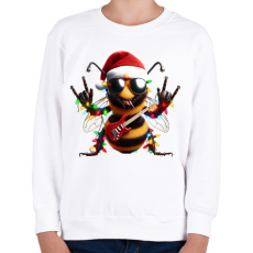PRINTFASHION Karácsonyi party méhecske - Gyerek pulóver - Fehér