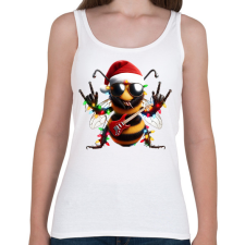 PRINTFASHION Karácsonyi party méhecske - Női atléta - Fehér női trikó