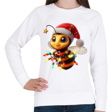 PRINTFASHION Karácsonyi party méhecske - Női pulóver - Fehér