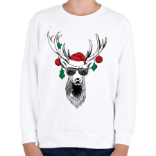 PRINTFASHION Karácsonyi party szarvas - Gyerek pulóver - Fehér gyerek pulóver, kardigán