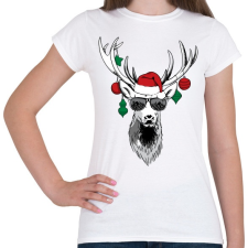 PRINTFASHION Karácsonyi party szarvas - Női póló - Fehér női póló
