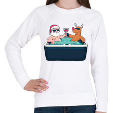 PRINTFASHION Karácsonyi pezsgés - Női pulóver - Fehér női pulóver, kardigán