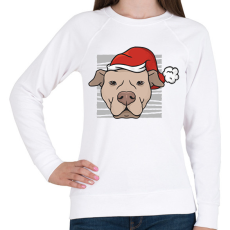 PRINTFASHION Karácsonyi pitbull - Női pulóver - Fehér