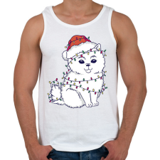 PRINTFASHION Karácsonyi pomerán - Férfi atléta - Fehér atléta, trikó