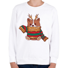 PRINTFASHION Karácsonyi pulcsis corgi - Gyerek pulóver - Fehér gyerek pulóver, kardigán
