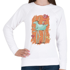 PRINTFASHION Karácsonyi rajz szarvassal manóval - Női pulóver - Fehér