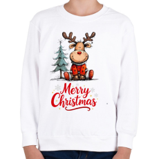 PRINTFASHION karácsonyi rénszarvas - Gyerek pulóver - Fehér