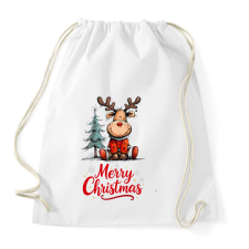 PRINTFASHION karácsonyi rénszarvas - Sportzsák, Tornazsák - Fehér tornazsák
