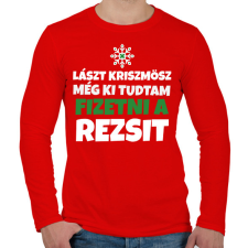 PRINTFASHION KARÁCSONYI REZSI - Férfi hosszú ujjú póló - Piros férfi póló