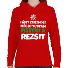 PRINTFASHION KARÁCSONYI REZSI - Női kapucnis pulóver - Piros