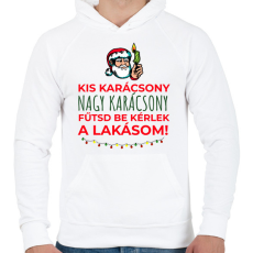 PRINTFASHION Karácsonyi rezsicsökkentés 2 - Férfi kapucnis pulóver - Fehér