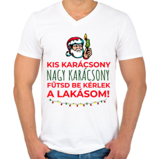 PRINTFASHION Karácsonyi rezsicsökkentés 2 - Férfi V-nyakú póló - Fehér