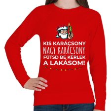 PRINTFASHION Karácsonyi rezsicsökkentés 3 - Női pulóver - Piros női pulóver, kardigán