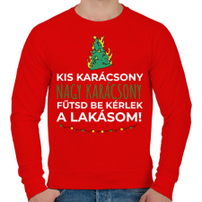 PRINTFASHION Karácsonyi rezsicsökkentés 5 - Férfi pulóver - Piros férfi pulóver, kardigán