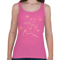 PRINTFASHION Karácsonyi síelő maci - Női atléta - Rózsaszín