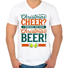 PRINTFASHION Karácsonyi sör - Férfi V-nyakú póló - Fehér női póló