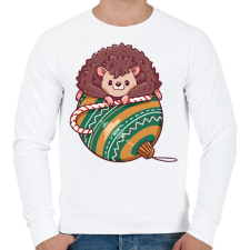 PRINTFASHION Karácsonyi sün - Férfi pulóver - Fehér férfi pulóver, kardigán