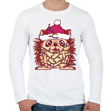 PRINTFASHION Karácsonyi süni - Férfi hosszú ujjú póló - Fehér