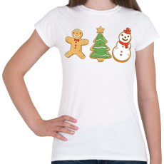 PRINTFASHION Karácsonyi sütik - Női póló - Fehér