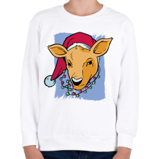 PRINTFASHION Karácsonyi szarvas - Gyerek pulóver - Fehér