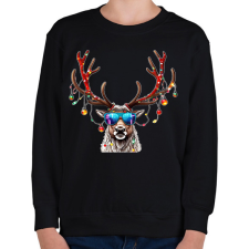 PRINTFASHION karácsonyi szarvas - Gyerek pulóver - Fekete gyerek pulóver, kardigán