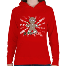 PRINTFASHION KARÁCSONYI SZÉNHIDRÁT - Női kapucnis pulóver - Piros