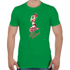 PRINTFASHION Karácsonyi szexi kobold lány - Férfi póló - Zöld