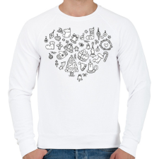 PRINTFASHION Karácsonyi szív - Férfi pulóver - Fehér férfi pulóver, kardigán