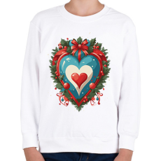 PRINTFASHION Karácsonyi szív - Gyerek pulóver - Fehér