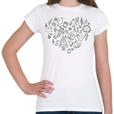 PRINTFASHION Karácsonyi szív - Női póló - Fehér női póló