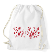 PRINTFASHION Karácsonyi szív - Sportzsák, Tornazsák - Fehér tornazsák