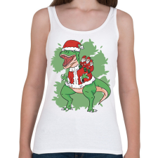 PRINTFASHION Karácsonyi T-rex - Női atléta - Fehér női trikó