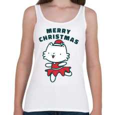 PRINTFASHION Karácsonyi táncos cica - Női atléta - Fehér