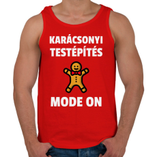 PRINTFASHION KARÁCSONYI TESTÉPÍTÉS - Férfi atléta - Piros