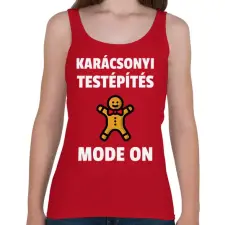PRINTFASHION KARÁCSONYI TESTÉPÍTÉS - Női atléta - Cseresznyepiros női trikó