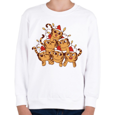 PRINTFASHION Karácsonyi tigrisek - Gyerek pulóver - Fehér