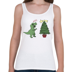 PRINTFASHION Karácsonyi Trex - Női atléta - Fehér