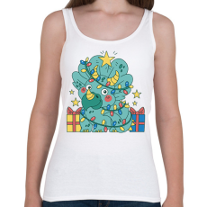 PRINTFASHION Karácsonyi Triceratops - Női atléta - Fehér