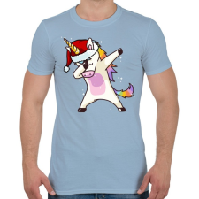 PRINTFASHION Karácsonyi unikornis dabbing - Férfi póló - Világoskék férfi póló