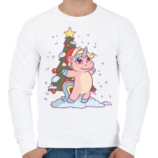 PRINTFASHION Karácsonyi unikornis - Férfi pulóver - Fehér férfi pulóver, kardigán