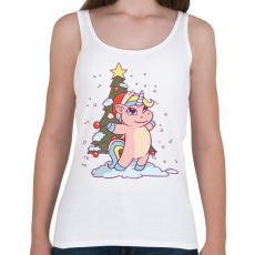 PRINTFASHION Karácsonyi unikornis - Női atléta - Fehér