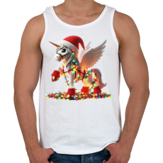 PRINTFASHION Karácsonyi Unikornis / Pegazus / póni - Férfi atléta - Fehér