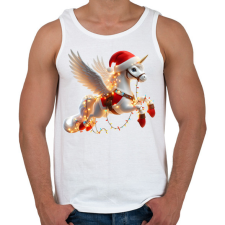 PRINTFASHION Karácsonyi Unikornis / Pegazus / póni - Férfi atléta - Fehér atléta, trikó