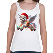 PRINTFASHION Karácsonyi Unikornis / Pegazus / póni - Női atléta - Fehér női trikó